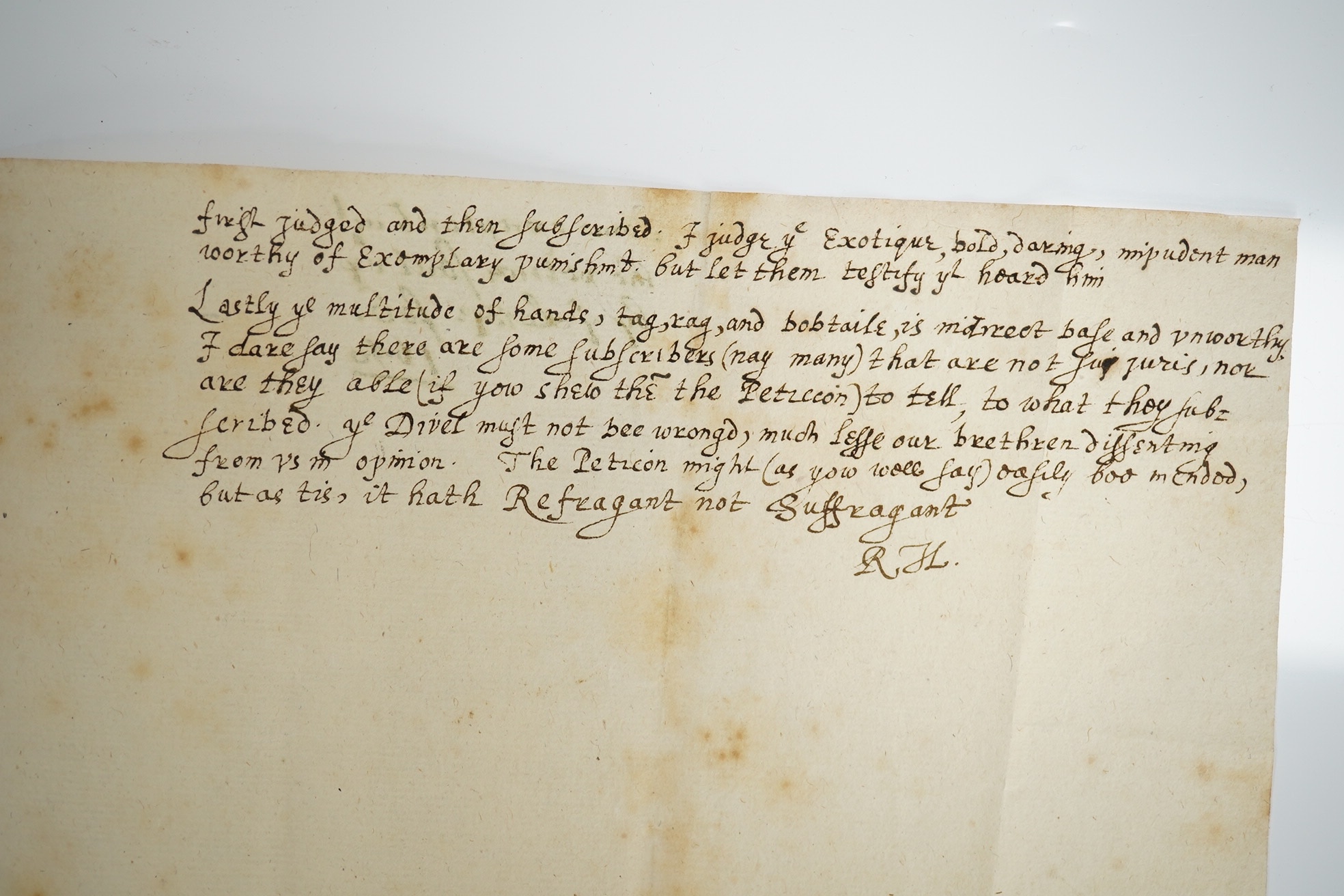 RH [Sir Robert Heath], ‘Some exceptions against the petition sent up by the Lords, February 1640’ [1641]